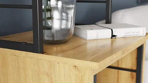 Стол-тумба трансформер Смарт 3/2 с этажеркой Ferrum-decor 1430x1450x600 Черный металл ДСП Дуб Артизан 16 мм (FRD-105121) - фото 8