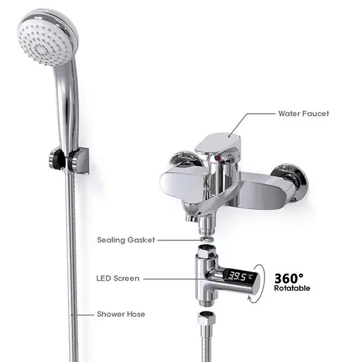 Датчик температуры воды - насадка на кран с LCD дисплеем ZEAST LS-01 (100097) - фото 3