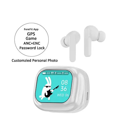 Наушники беспроводные Wisme WT-7 с сенсорным экраном White (17826) - фото 7