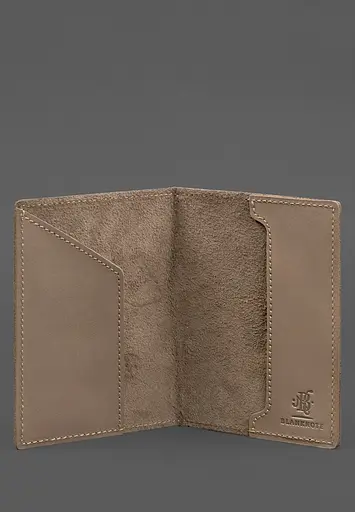 Кожаная обложка для паспорта с картой Украины светло-бежевый Crazy Horse - фото 3