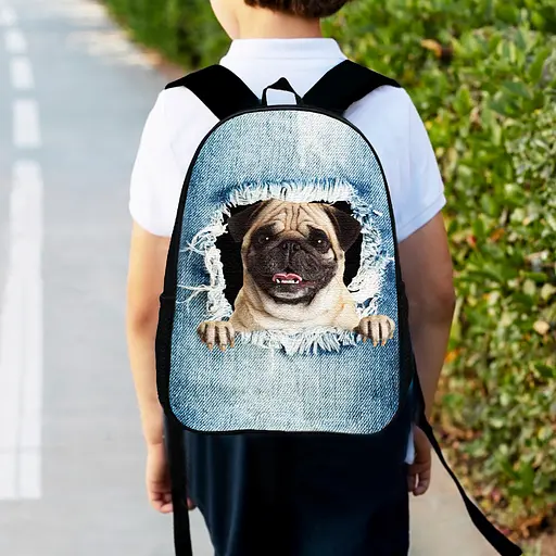 Рюкзак детский с собакой 34х27 см, ранец городской для мальчика, девочки (00478)