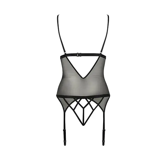 Корсет з відкритими грудьми Passion DIABOLINA CORSet black L/XL - фото 4