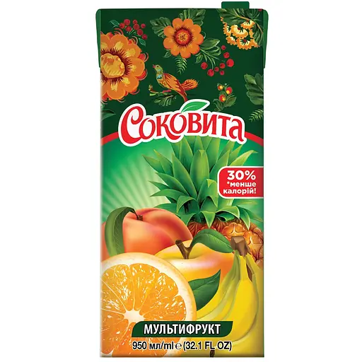 Напій Соковита мультифрукт тропічний 0.95 л - фото 1