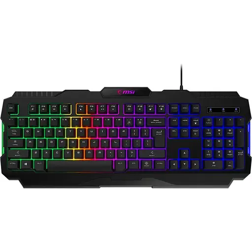 Клавіатура ігрова мембранна MSI FORGE GK-100 Black, 104key, USB-A, EN/UKR/RU, ColorLED - фото 1