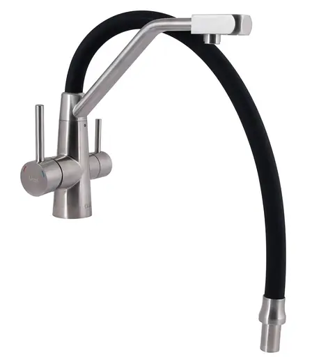 Змішувач для кухні Lidz Aria 020F3 з гнучким виливом з підключенням для питної води LDARI020F3BNK37647 - фото 3