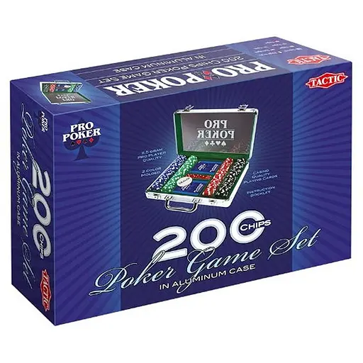Настільна гра Tactic Покерний набір Pro-Poker 200 фішок по 11,5 г (алюмінієвий кейс) (03090) - фото 1