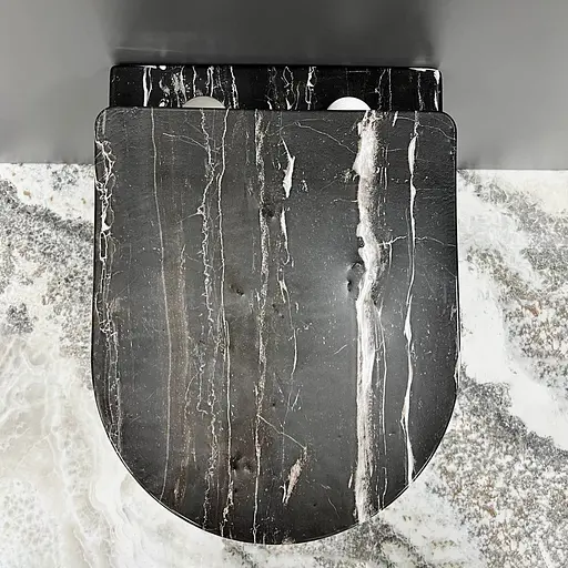 Подвесной унитаз VBI Vulcano black onyx VBI-020403, Мрамор - фото 3