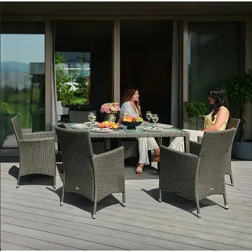 Садові меблі Di Volio Verona 6+1 сірий/сірий - фото 5