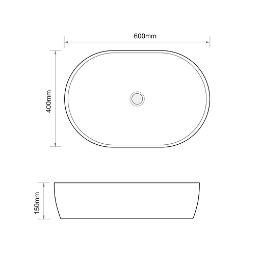 Умивальник накладний Mixxus Premium Ellipse-0105 600x400x150 мм MP6563, Білий - фото 8