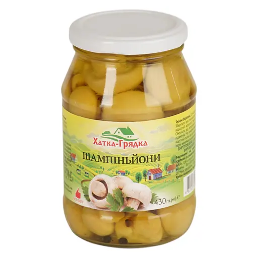 Гриби Шампіньйони Хатка - Грядка цілі мариновані скло 430 мл - фото 5