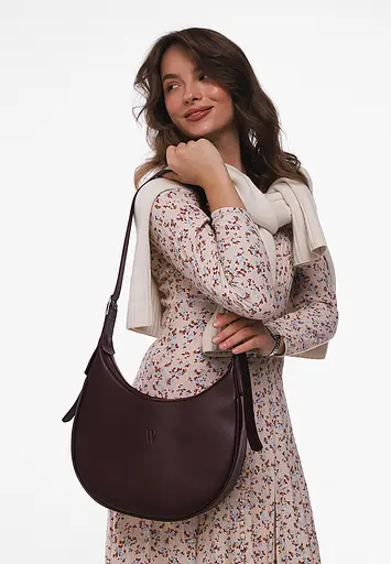 Женская кожаная сумка Vivian бордовый - фото 3