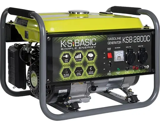Генератор Синхронний KonnerSohnen Basic KSB 2800C, 230В, 2.8кВт, ручний запуск, 36.6кг / 2500 Вт / Бензин (KSB2800C) - фото 1