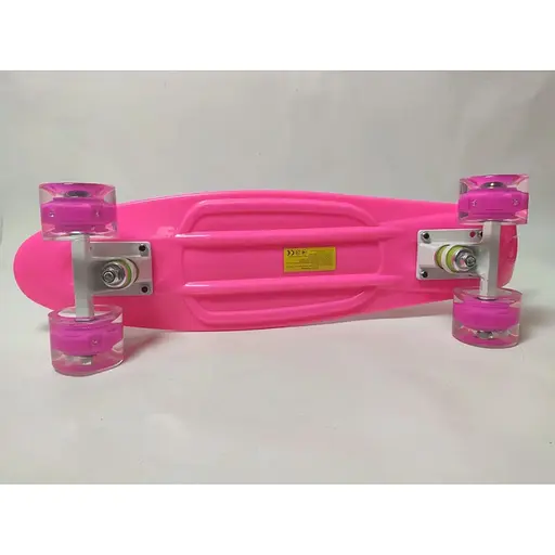 Скейт Пенни Борд A-Toys Penny Board Maraton со светящимися колёсами с декой 55 см розовый - фото 4