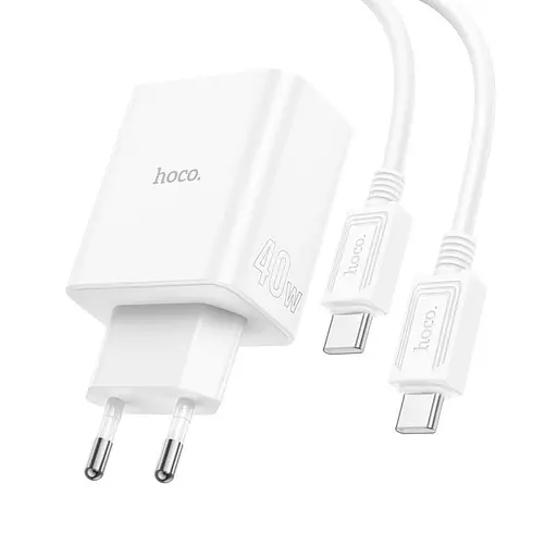 Зарядный комплект Hoco C126a Pure power three-port 40 W с кабелем USB-C USB-C - фото 3