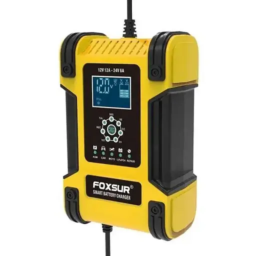 Автоматическое зарядное устройство Foxsur 12-24V 12А для авто аккумулятора - фото 3
