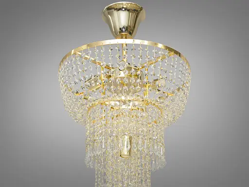 Богатая хрустальная люстра "Хрустальный каскад" на 7 ламп, цвет золото. - фото 3