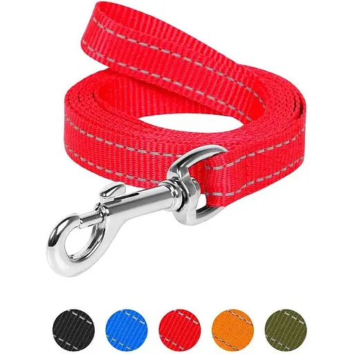 Повідець Dog Extreme з нейлону (ширина 14мм, довжина 150см) червоний - фото 3
