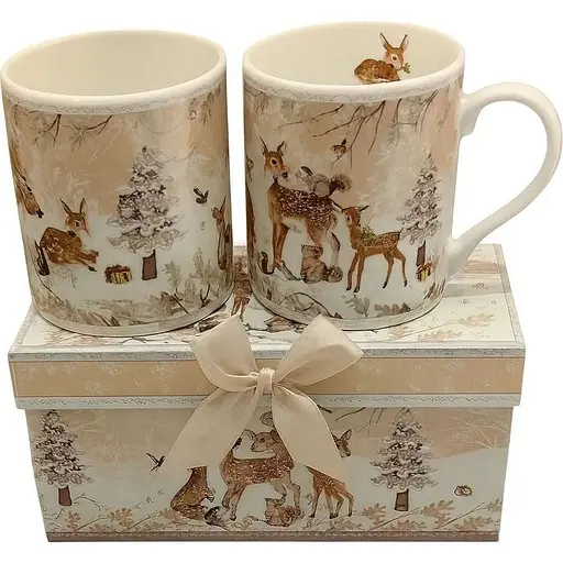 Чайный набор 2 чашки R36260 Бэмби керамика в подарочной упаковке 220 мл Белая - фото 1