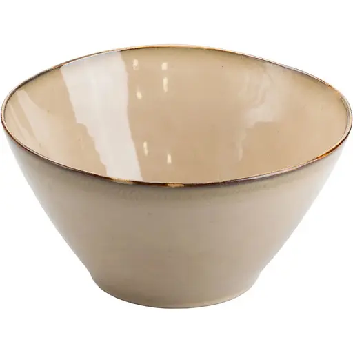 Салатниця порцелянова TS Kitchen 22.5 см у стилі ретро бежеа HP23376 - фото 2