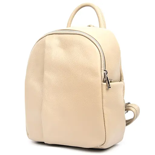 Кожаный женский рюкзак капучино VIRGINIA CONTI 23х30х10 см sum0028639 - фото 3