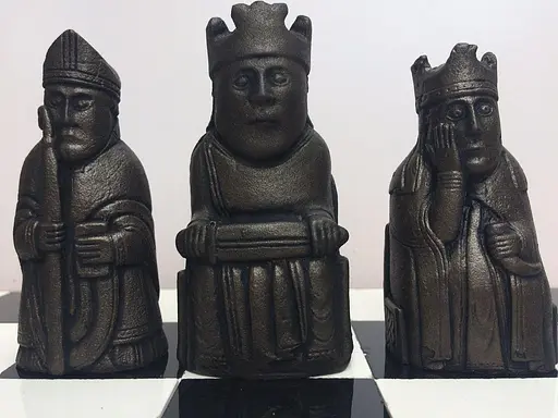 Шаховий набір острова Льюїс/шаховий набір чарівників ефект античної бронзи та олова - фото 6