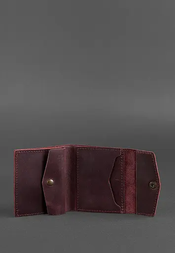Женский кожаный кошелек 2.1 бордовый Crazy Horse - фото 5