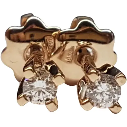 Золотые серьги-пуссеты Qvaliz с бриллиантами. Артикул 502-00789