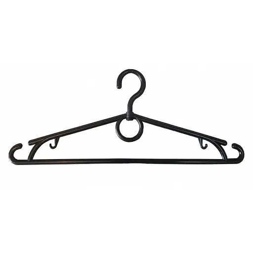 Плічка пластикові поворотні з посиленим плечем вішалка 42 см Чорний 81711 - фото 1
