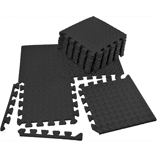 Татами мат EasyFit 8 шт (30х30 см) ласточкин хвост черный (EF-1950-30-BK) - фото 1