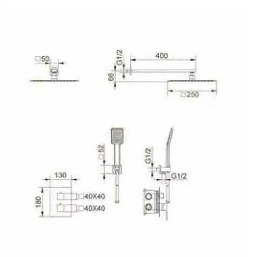 Душова система прихованого монтажу з термостатом Imex Cies хром GPC009, Хром - фото 5