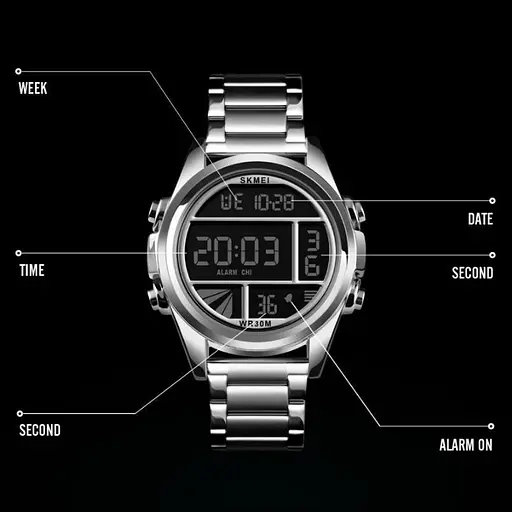 Наручний чоловічий годинник Skmei 1448 Indigo Сріблястий - фото 4