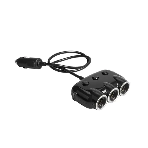 Адаптер автомобильный KONI STRONG KS45 3Socket 10A/120W 2 USB - фото 1