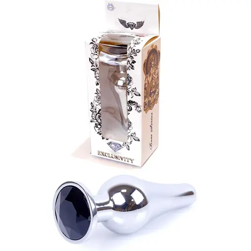 Анальна пробка Boss Of Toys Boss Series - Jewellery Silver Butt Plug Black, BS6400074, Срібний / Чорний - фото 3