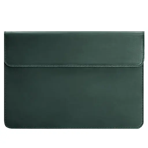 Шкіряний чохол-конверт BlankNote на магнітах для MacBook 15 дюйм Зелений Crazy Horse - фото 5