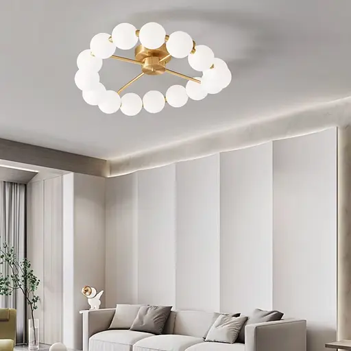 Стельова люстра у вигляді кільця із полімерних кульок Ø 50 см | Арт. 993-510 AB | Line F - фото 1