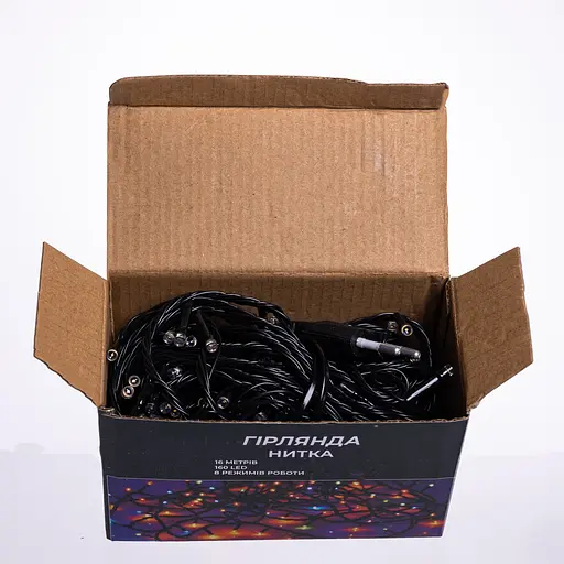 Новорічна гірлянда кімнатна нитка GarlandoPro 16 м 160 LED чорний провід Жовте світло W160LED16MBY - фото 7