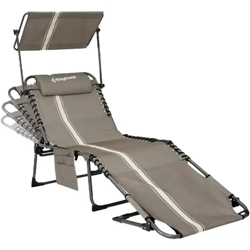 Шезлонг KingCamp Magnolia B10 Plus Grey/White - фото 2