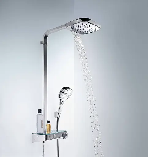 Душова система Hansgrohe Raindance Select E 300 3Jet з термостатом ShowerTablet хром/білий 27127400, Хром - фото 4