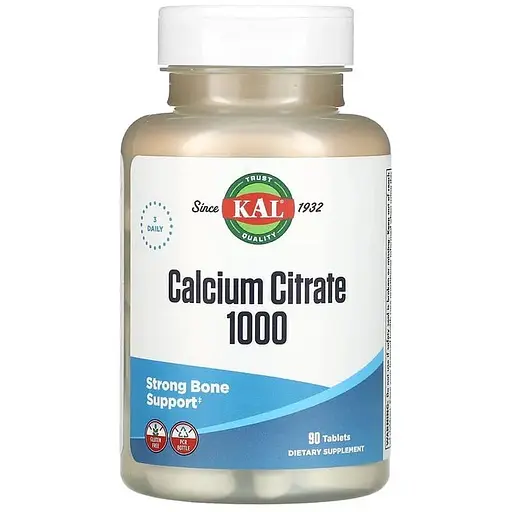 Кальций цитрат KAL Calcium Citrate 1000 mg, 90 таблеток - фото 1