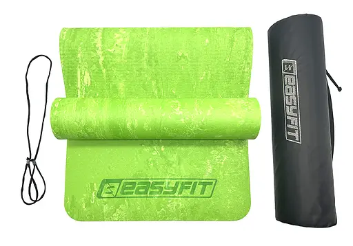 Коврик для йоги и фитнеса EasyFit PER Premium Mat 8 мм + Чехол салатовый (EF-1930s-1-GN) - фото 2