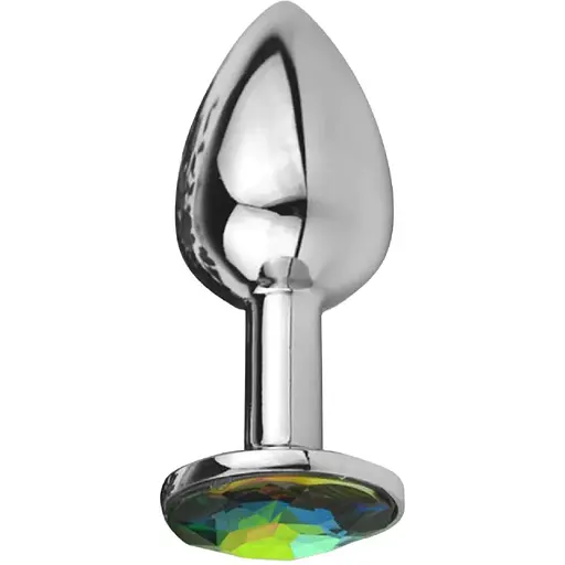 Анальна пробка SKN-MS60 з кристалом Веселка (розмір S) - фото 3