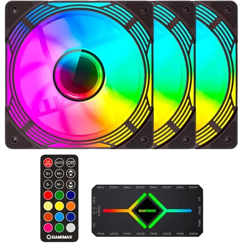 Вентилятор GameMax KF300 BK ARGB 3-Pack Black (KF300 BK)