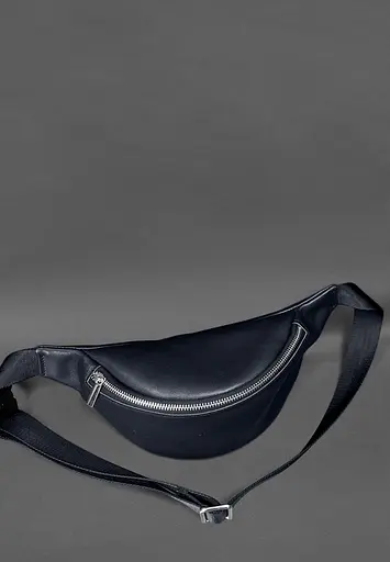 Шкіряна поясна сумка-бананка Kanny синя - фото 3