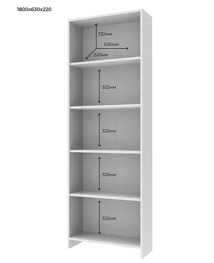 Етажерка Велика Doros Білий 61х22х180 (40515974) - фото 2