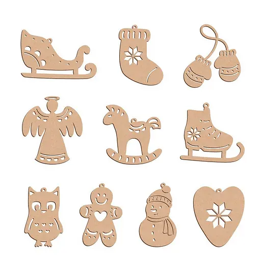 Набор елочных украшений "Зимние атрибуты" Fabrika Decoru FDZ-533, 10 шт - фото 2