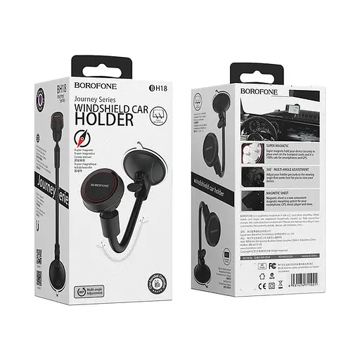 Автотримач для телефона BOROFONE BH18 Journey series in-car phone holder, carbon fiber pattern durable - фото 2