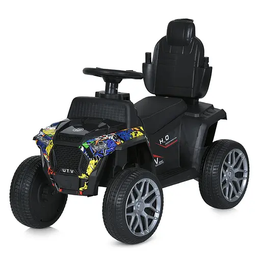 Дитячий квадроцикл Bambi M 5732EBLR-6 2-в-1 з батьківською ручкою, пультом керування, музикою, світлом, жовтий - фото 4