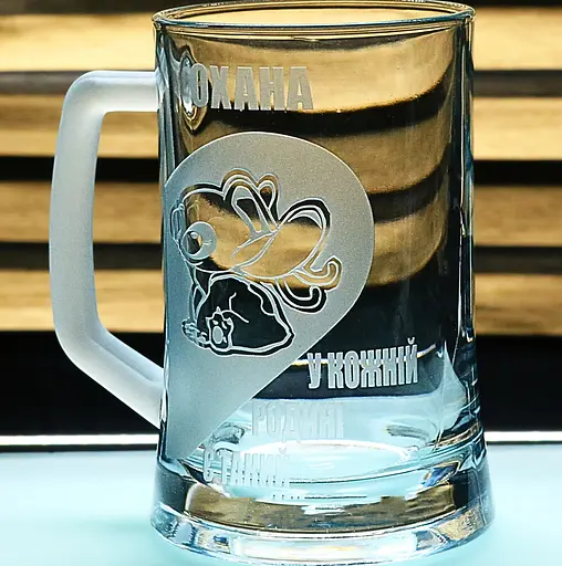 Парні пивні келихи 660 мл Ліло і Стіч з гравіюванням  кружки для закоханих  Іменний подарунок для пари - фото 7