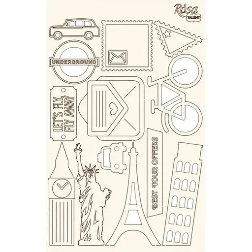 Чіпборд Rosa Talent Make your journey 3 білий картон 12.8х20 см  - фото 1