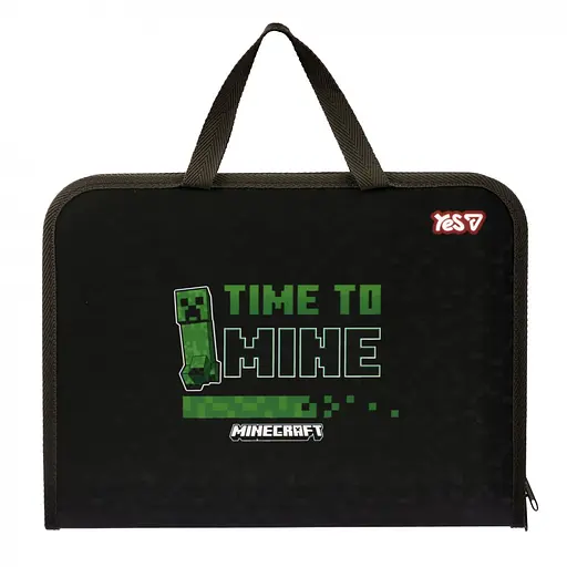 Папка - портфель Yes FC на блискавці з тканинними ручками Minecraft Mining (492357)